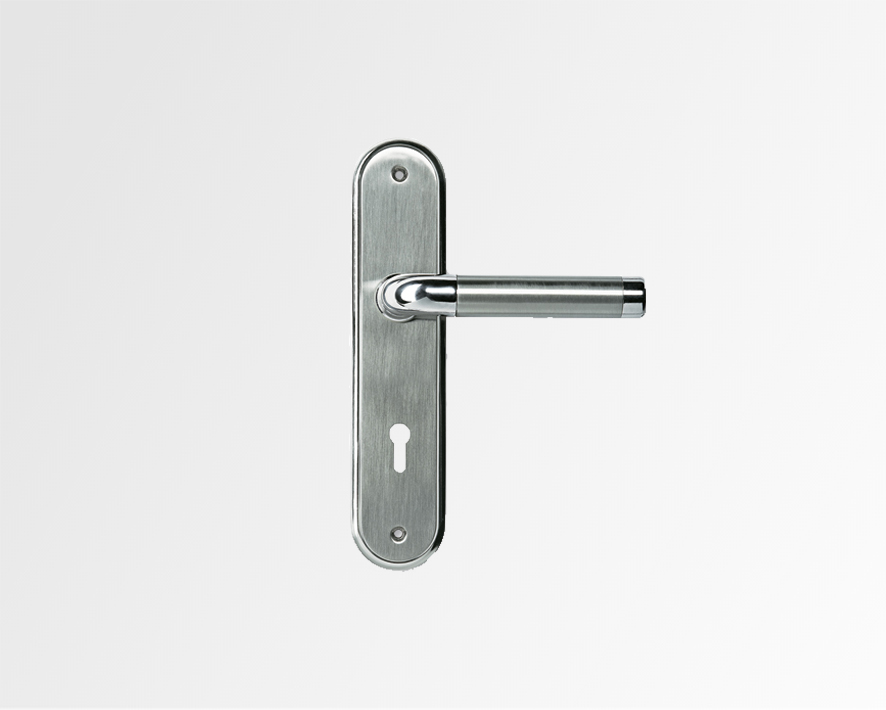 Godrej Oliver Door Handle set with Lock Body Antique Brass 190mm