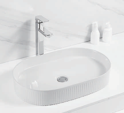 SAFFRON WHITE TABLE TOP ART BASIN SF-9319