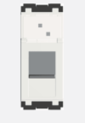 Norisys Cube Telephone Socket RJ11 Double Line Shuttered 1 Module C5800 01
