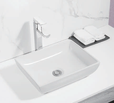 SAFFRON WHITE TABLE TOP ART BASIN SF-9435