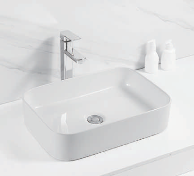 SAFFRON WHITE TABLE TOP ART BASIN SF-9314