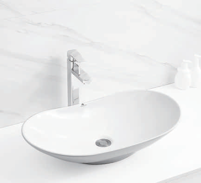 SAFFRON WHITE TABLE TOP ART BASIN SF-9404