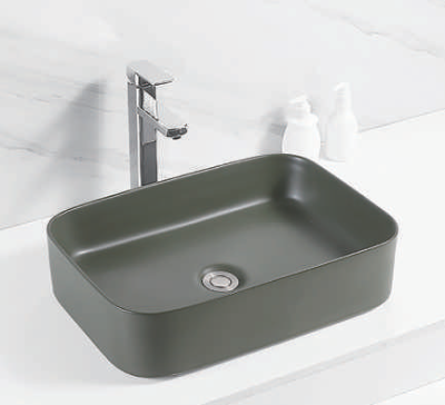 Evaan matt green table top art basin SF 9314-1