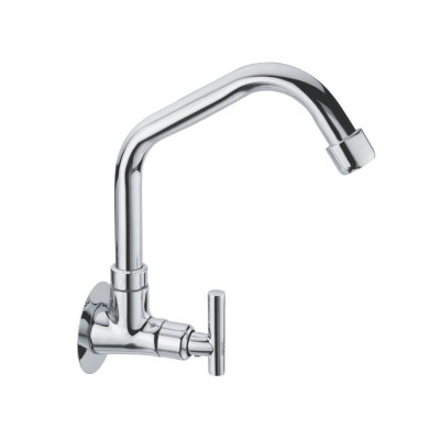 KCI L.K. sink cock extended swinging spout with brass flange LK-09-F