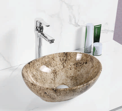 Evaan Glossy Marble table top art basin SF 9516-35