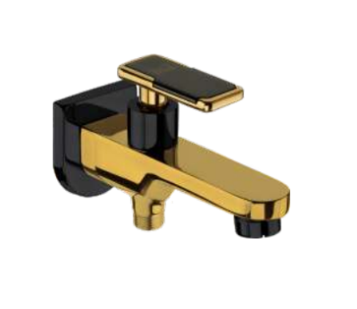 KCI KUDOZE GOLD SL 2 in 1 bib cock with brass flange KDZFG-17