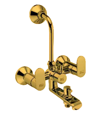 KCI CLICK GOLD 3 in 1 wall mixer with brass  bend & leg set CLKG-14