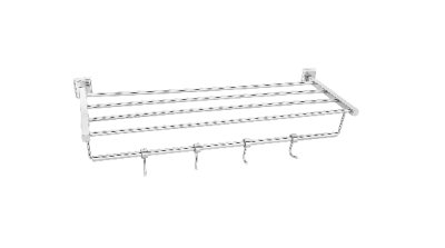 KCI Suez Bath Set - Towel Rack with rod , Liquid soap dispenser , Towel rod , Napkin holder , Soap dish ,  Toothbrush tumbler & soap dish , Double soap dish , toothbrush tumbler , robe hook , Paper holder (1 Set )