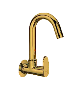 KCI CLICK GOLD sink cock swinging spout with brass flange  CLKG-09