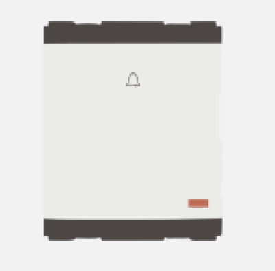 Norisys Cube Vertical Palm Bell Switch Single Pole with indicator 2 Module V5341 01