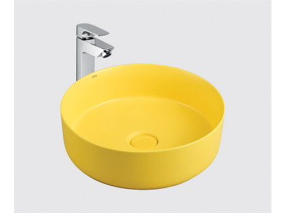 VIDA MATT YELLOW ROUND TABLE TOP ART BASIN
