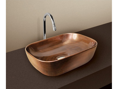 VIDA BETTEL COPPER METALLIC TABLE TOP ART BASIN