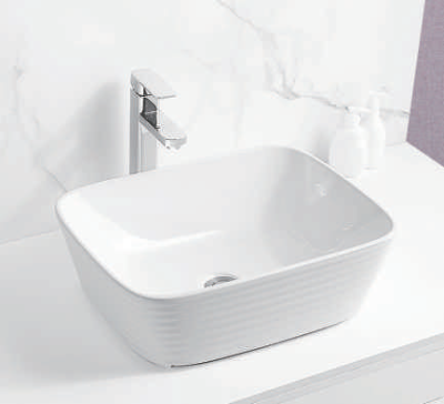 SAFFRON WHITE TABLE TOP ART BASIN SF-9449