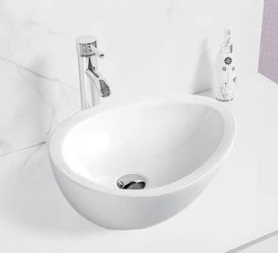 SAFFRON WHITE TABLE TOP ART BASIN SF-9594