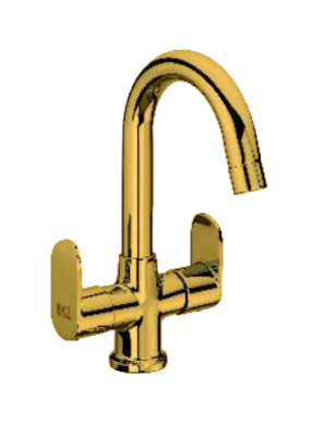 KCI CLICK GOLD center hole basin mixer with brass stud CLKG-16