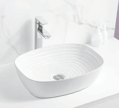 SAFFRON WHITE TABLE TOP ART BASIN SF-9469