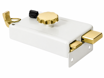 EUROPA NIGHT LATCH SURFACE MOUNT DOOR LOCK- MUCH SAFER THAN ALDROPS (KNOB INSIDE FOR OUTSIDE OPENING DOOR) - 1011SW
