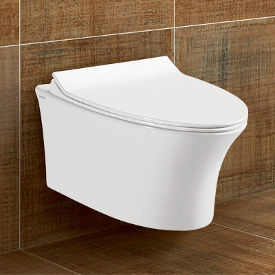 VIDA CORAL RIMLESS WALL HUNG CLOSET WITH UF SEAT COVER, SCREW & RUBBERKIT