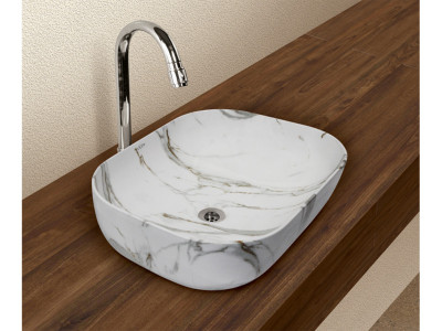 VIDA BREEZA D7 MARBLE PRINT TABLE TOP ART BASIN