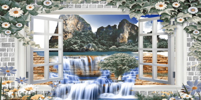 Livolla Beautiful waterfall poseter art 65  600 x 1200MM