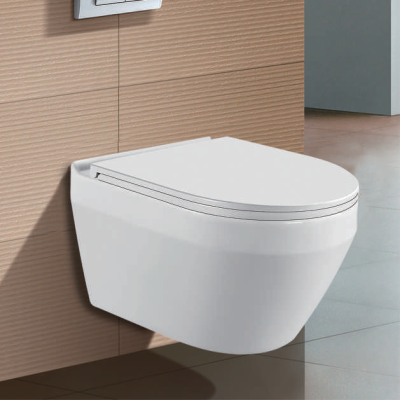 Evaan Washdown Wall-hung closet with uf seat cover SF 9641 RIMLESS