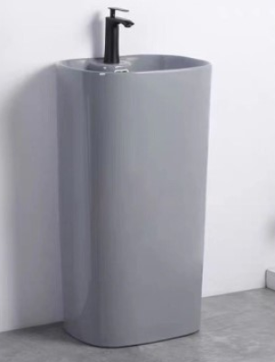 Mansico Glossy Grey Padestal Basin ZXPB/17