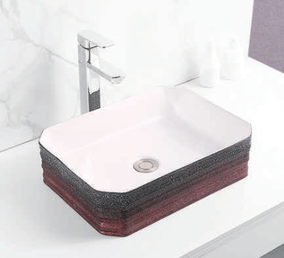 Evaan outer multi color design table top art basin SF 9481-1
