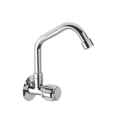 KCI DELUXE sink cock extended swinging spout with brass flange DLX-09-F