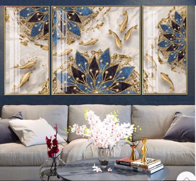 Evaan creat paintings Set of 3 modern art UV textured