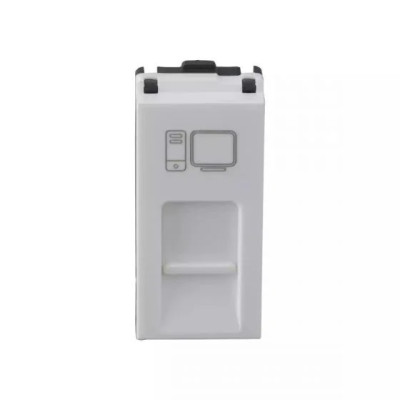 L&T englaze Data Sockets RJ 45 Cat 6A Socket with Shutter 1M