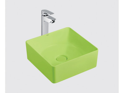 VIDA MATT GREEN SQUARE TABLE TOP ART BASIN