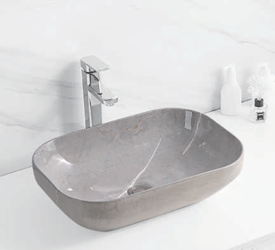 Evaan Glossy marble table top art basin SF 9473-9